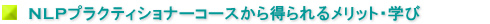 NLP�r�W�l�X�v���N�e�B�V���i�[�R�[�X���瓾���郁���b�g�E�w��