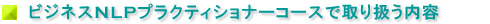NLP�r�W�l�X�v���N�e�B�V���i�[�Z�~�i�[�Ŏ�舵�����e